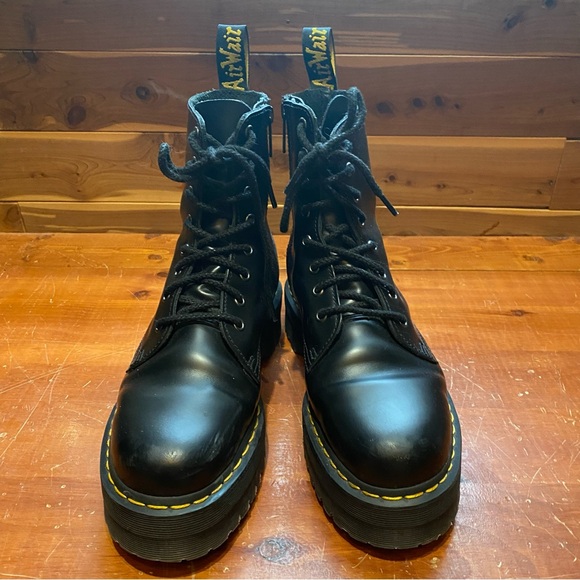 Dr Martens Jadon Platform Black Leather Boots - Picture 3 of 6
